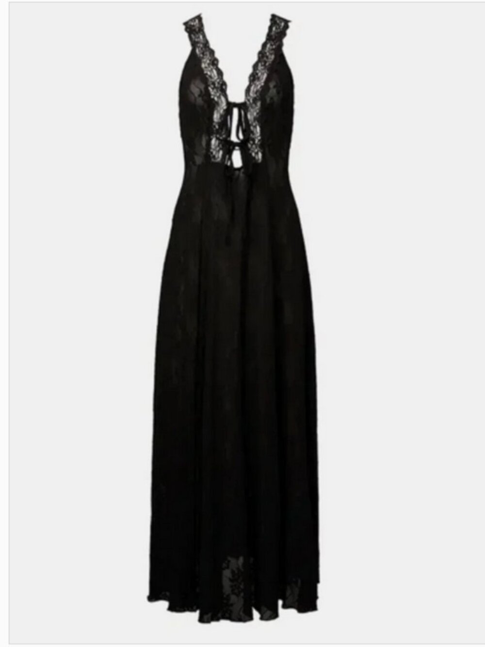 New! WeWoreWhat Black Lace Tie Front Dress Size Large